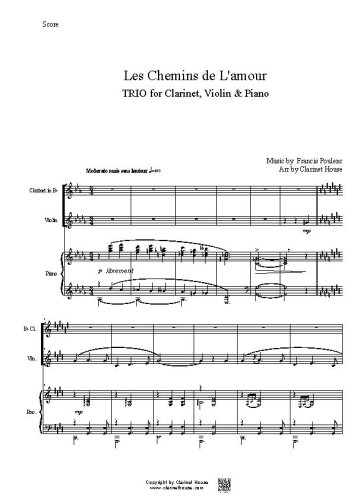 Les Chemins de l'amour TRIO for Clarinet, Violin & Piano