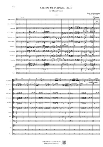 KROMMER--Concerto for two clarinets Op. 35 for Clarinet Choir 2nd movement