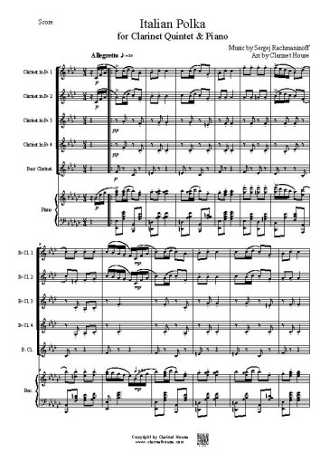 Italian Polka - Sergej Rachmaninoff for Clarinet Quintet & Piano