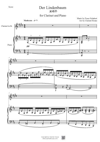Der Lindenbaum(보리수) for Clarinet & Piano