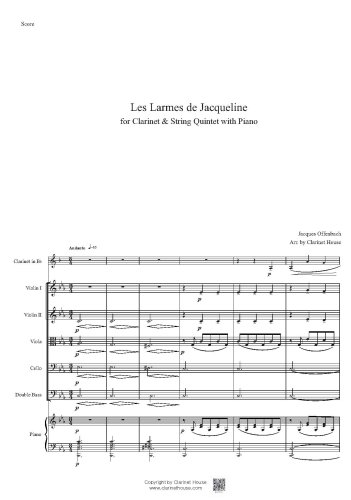 Les Larmes de Jacqueline for Cla Solo  & String Quintet with Pno(자클린의 눈물)