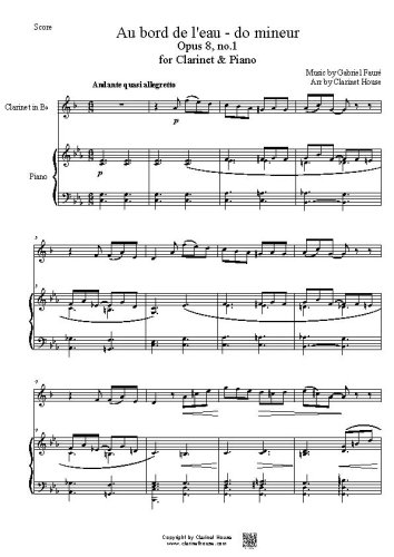 Au bord de l'eau - do mineur by Faure for Clarinet & Piano