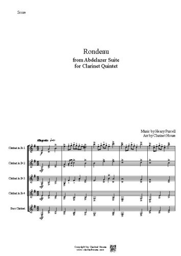 Rondeau from Abdelaze for Clarinet Quiuntet