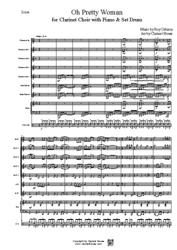 Oh Pretty Woman for Clarinet Choir with Piano & Set Drum
