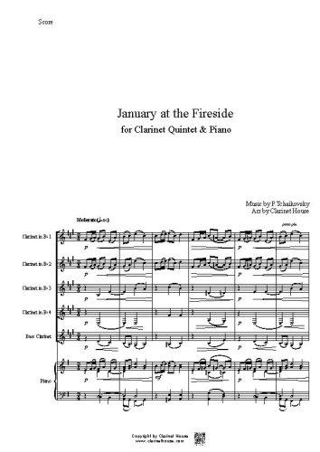 January At the Fireside for Clarinet Quintet & Piano