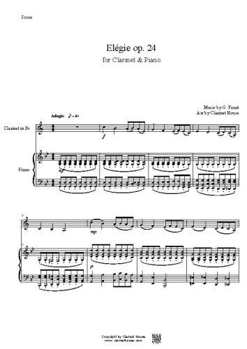 Elegie op. 24 for Clarinet and piano