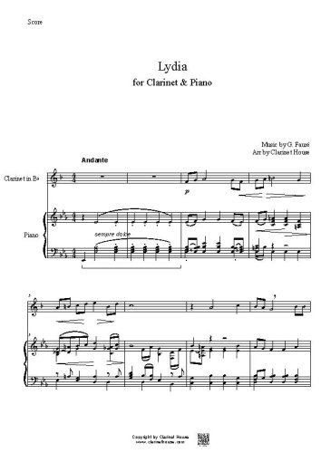 Lydia - Gabriel Faure for Clarinet and Piano