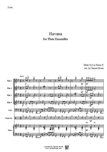 Havana for Fl Ensemble(4 Fl, Cello, Set Dr, & Piano)