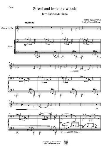 Silent and lone the woods by A. Dvorak for Clarinet & Piano