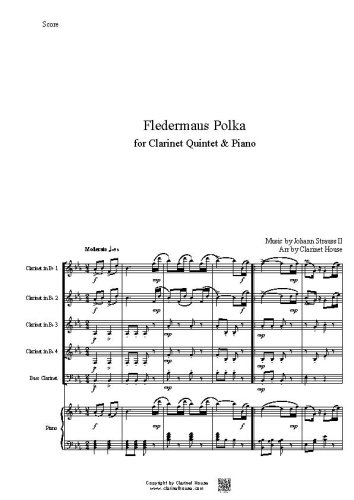 Fledermaus Polka for Clarinet Quintet & Piano