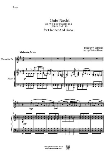 Gute Nacht D.911(겨울나그네) 1 for Clarinet & Piano