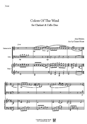 Colors Of The Wind(Pocahontas OST) for Cl & Cello Duo with Piano