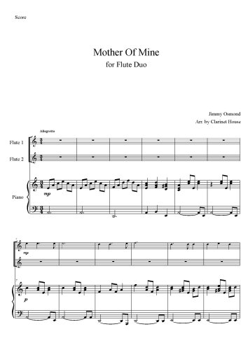 Mother of Mind for Flute Duet with Piano