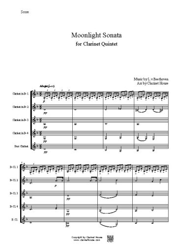 Moonlight Sonata for Clarinet Quintet