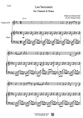 Les berceaux by Faure for Clarinet & Piano