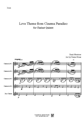 Cinema Paradiso for Clarinet Quintet