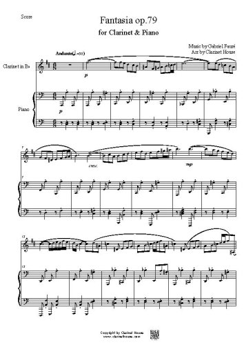 Fantasia op.79 Gabriel Faure for Clarinet & Piano