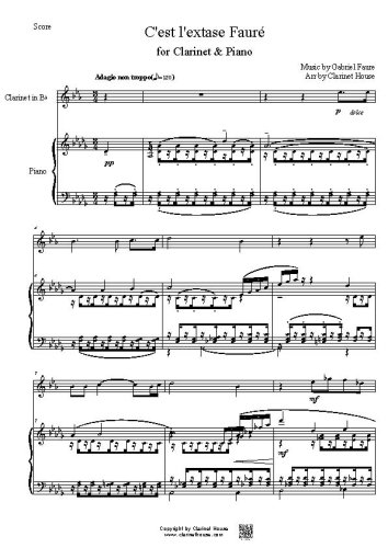 C'est l'extase Faure for Clarinet & Piano