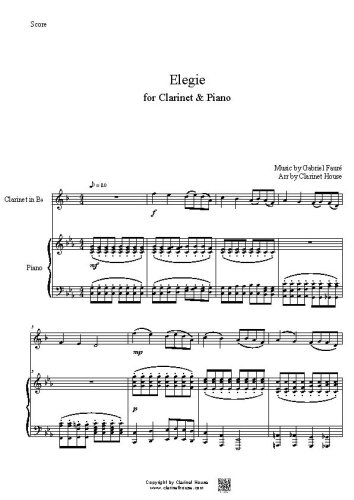Elegie by Faure for Clarinet & Piano