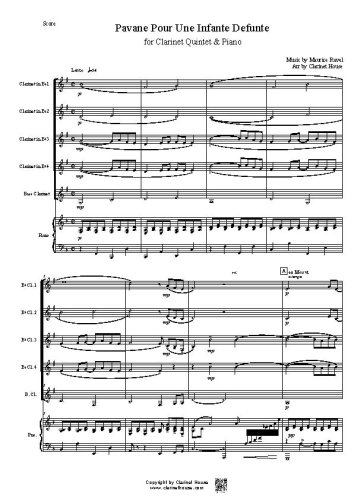 Pavane pour une infante défunte for Clarinet Quintet & Piano 2