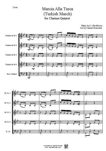 Turkish March - Beethoven for Clarinet Quintet