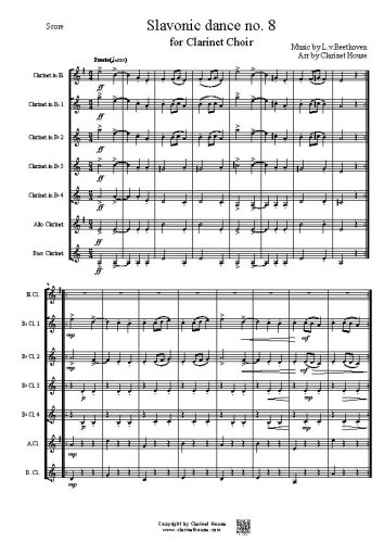 Slavonic dance no. 8 for Clarinet Choir