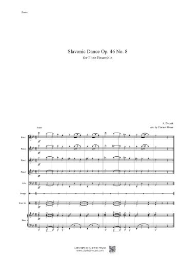 Slavonic Dance 46-8 for Flute Ensemble
