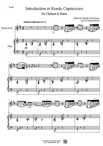 Introduction et Rondo Capriccioso by Saint Saens for Clarinet & Piano