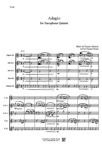 Albinoni Adagio(알비노니 아다지오) for Saxophone Quintet