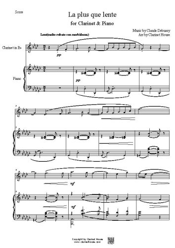 La plus que lente for Clarinet & Piano