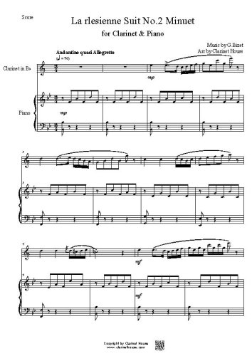 LArlesienne Suite No 2 Minuet for Clarinet & Piano