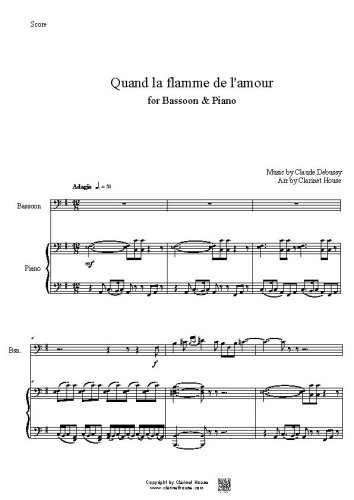Quand la flamme de l'amour for Bassoon & Piano